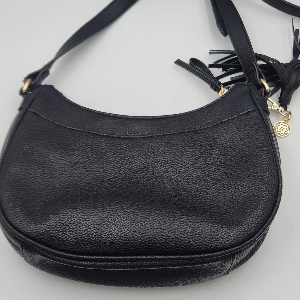 Nanette Lepore Crossbody Purse Black Tassel Gold‎ Tone Small Bag